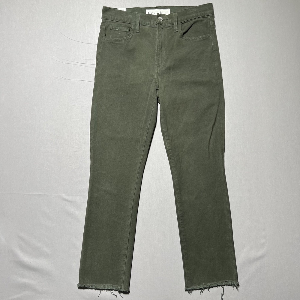 Frank & Eileen Cork The Everyday Straight Leg Jeans In Olive Green Size 27‎